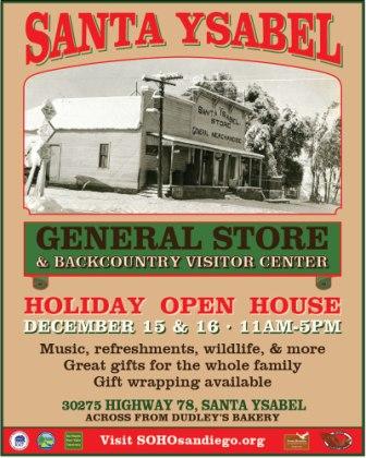 Santa Ysabel General Store Holiday Open House-December 15 &16, 2012